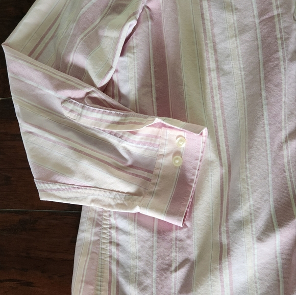 L.L.BEAN PINK STRIPED COTTON BUTTONS DOWN SHIRT - Picture 5 of 8